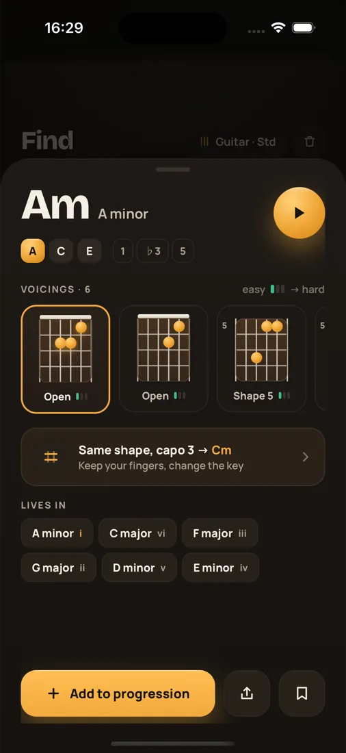 Tapchord chord detail screen